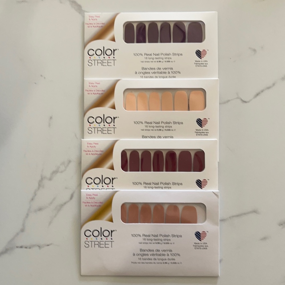 Four (4) sets of Color Street Nail Polish strips